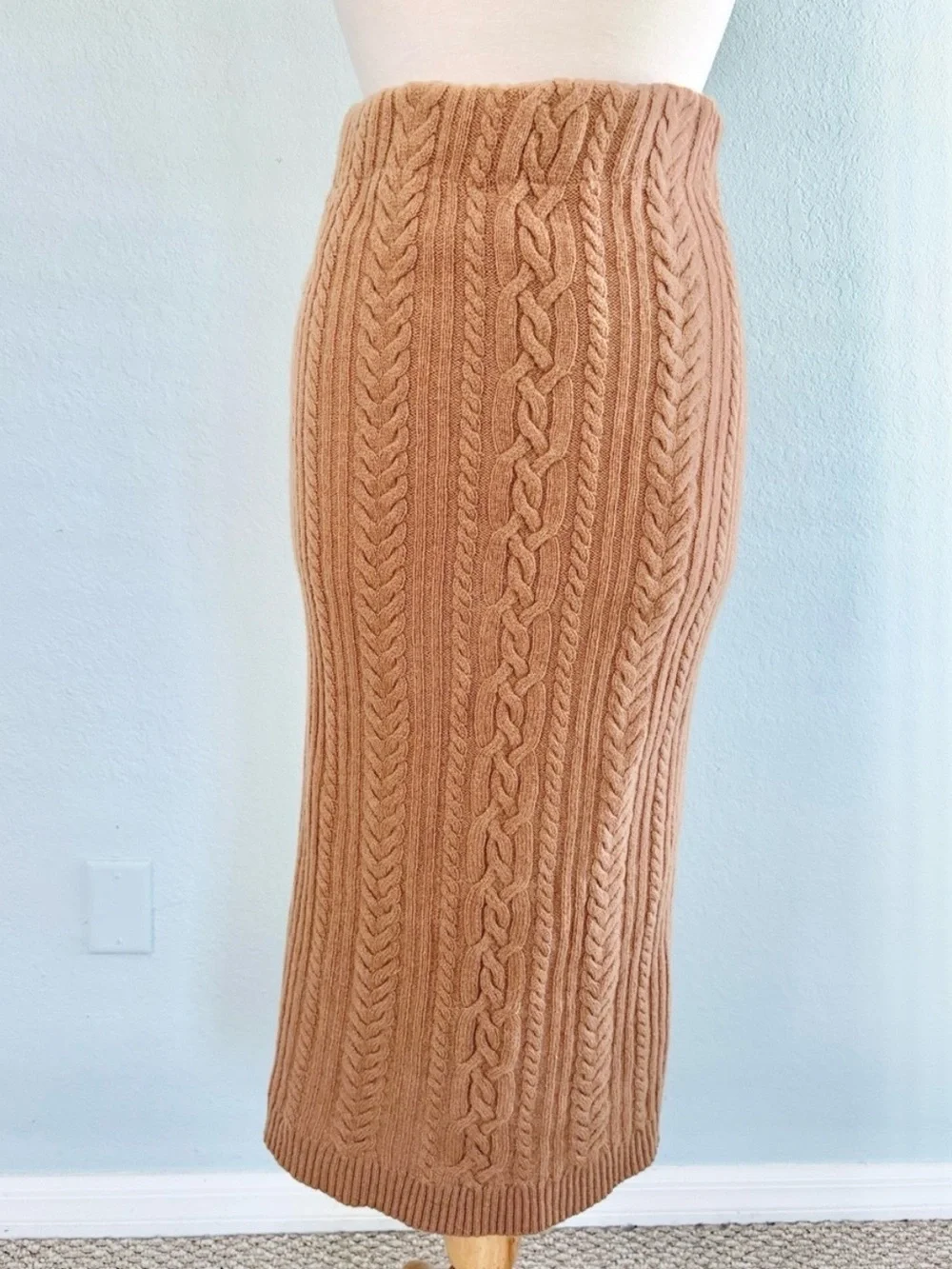 LAUREN Ralph Lauren Cable Knit Wool-Cashmere Midi Pencil Skirt